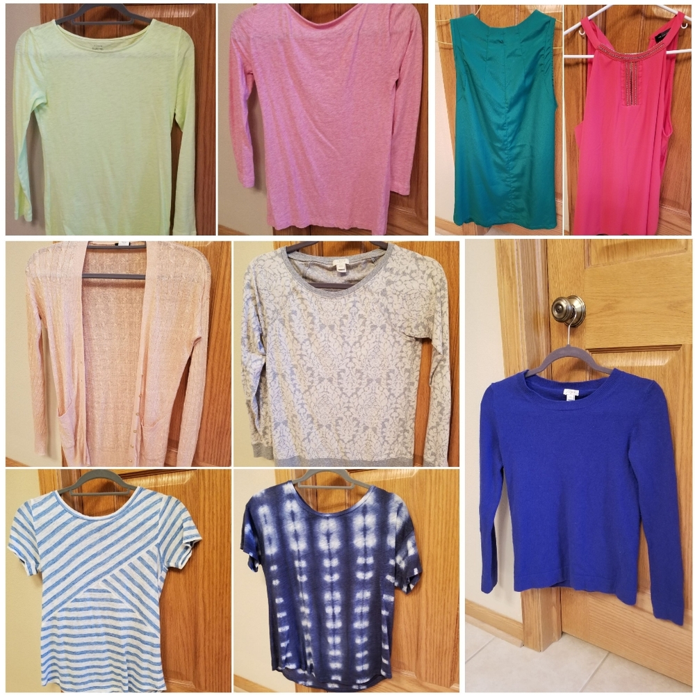 J. Crew lot Xxs Xs Cardigan, Long sleeve, painters tees, Limited tank lot S, L